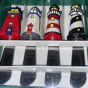 COPY - Vintage NEW Spreaders light houses Boston Warehouse set of 4. From 1999